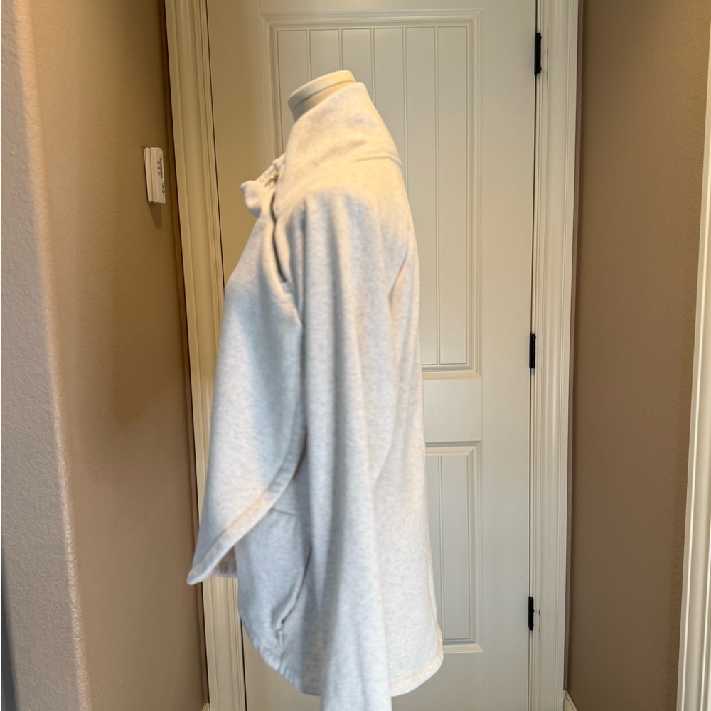 Athleta Cozy Karma Asym Pullover, a funnel neck sweatshirt with Gold Zipper - Picture 3 of 5